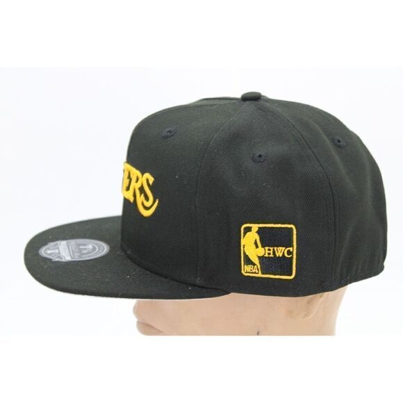 Mitchell & Ness  NBA LA Lakers Fitted Size 8 Flatbill Hat 3D Logo Black Cap NWT - Picture 5 of 10
